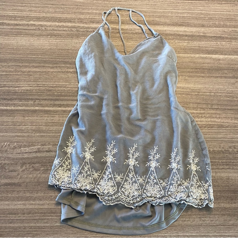 light grey tank top